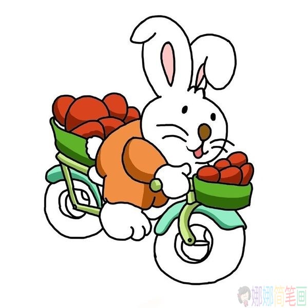 小白兔儿童简笔画画法,兔子简笔画教程