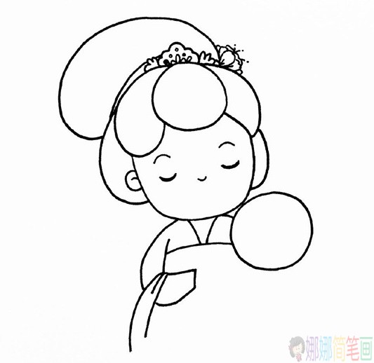 唐风美人简笔画,古代女性简笔画画法