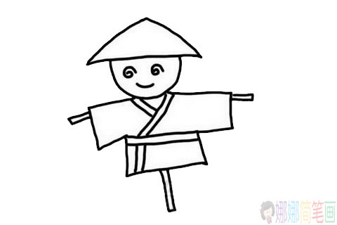 稻草人怎么画,稻草人简笔画画法