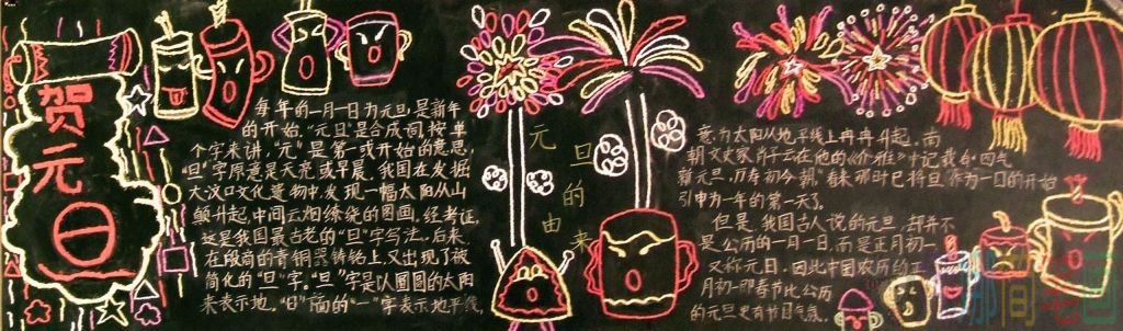 2021庆元旦牛年新年黑板报