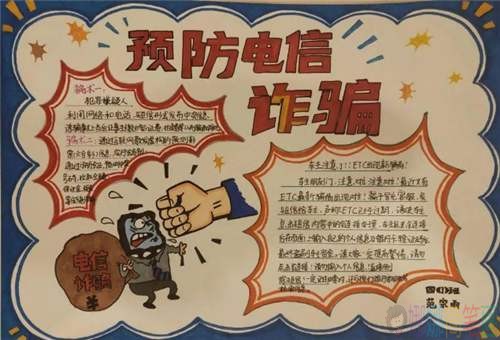 预防诈骗手抄报,防止电信诈骗手抄报