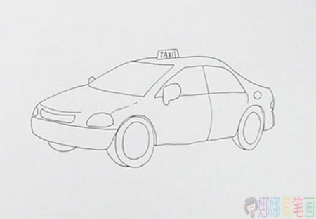 出租车司机简笔画,出租车少儿绘画