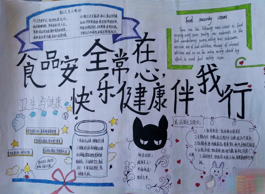 杜绝垃圾食品手抄报,食品安全手抄报图片
