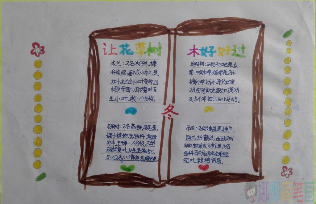 让花草树木好过冬手抄报图片
