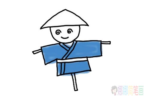 稻草人怎么画,稻草人简笔画画法