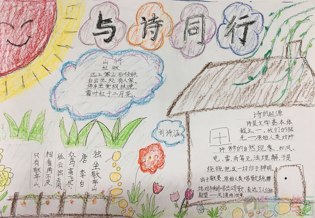 遨游诗歌王国手抄报图片