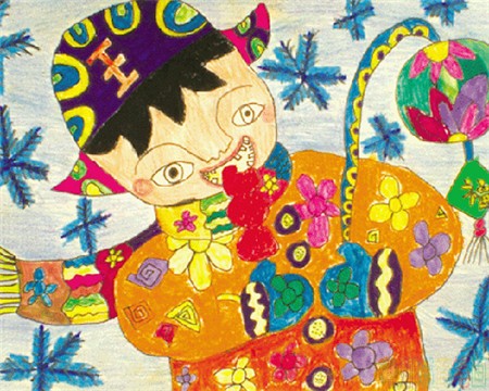 过年了绘画作品,2021新年快乐儿童画