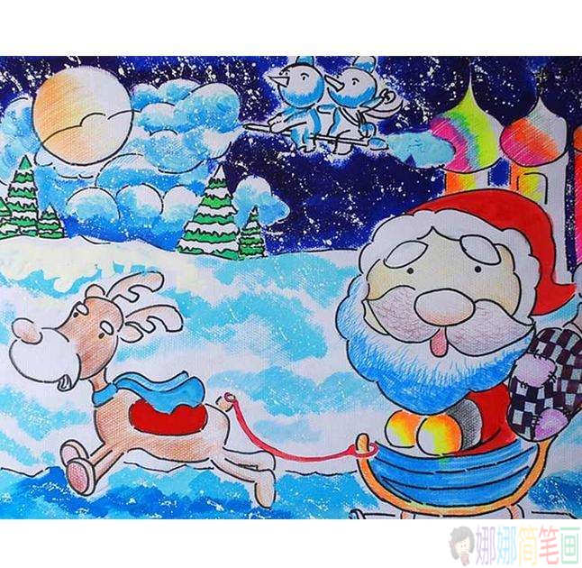 圣诞节主题儿童绘画作品图片