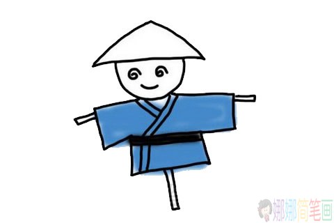 稻草人怎么画,稻草人简笔画画法