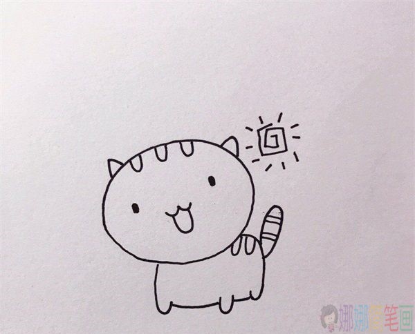 简单易学的小猫简笔画画法