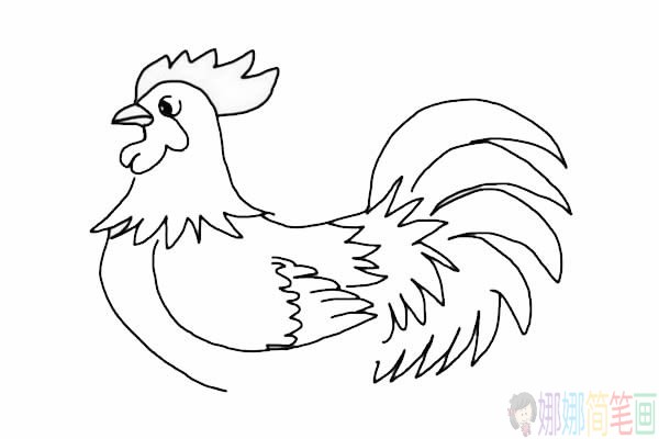 简单易学的大公鸡简笔画画法