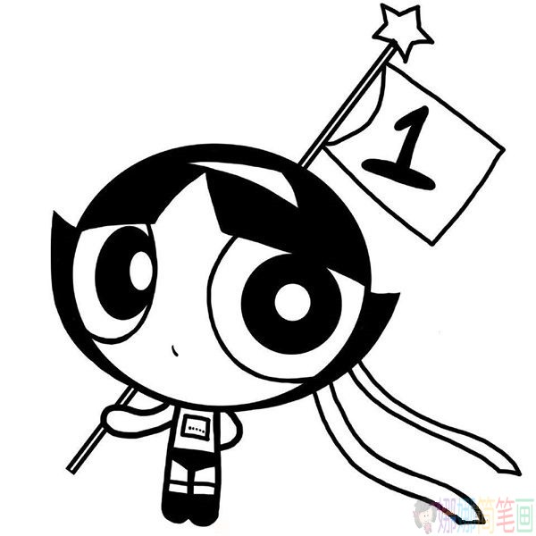 飞天小女警毛毛动画人物简笔画