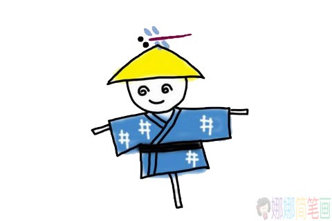 稻草人怎么画,稻草人简笔画画法
