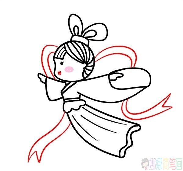 嫦娥姐姐简笔画画法教程