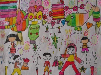 元旦节少儿图画,小朋友怎么画元旦节图片