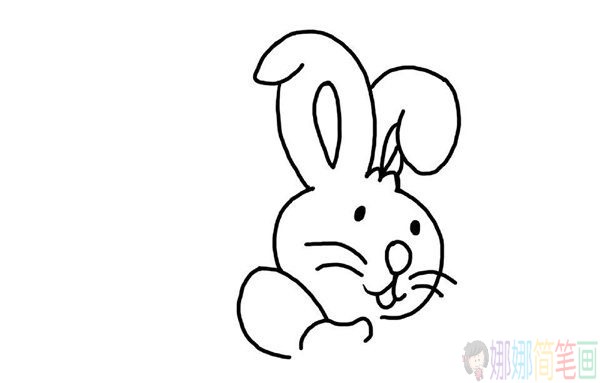 小白兔儿童简笔画画法,兔子简笔画教程