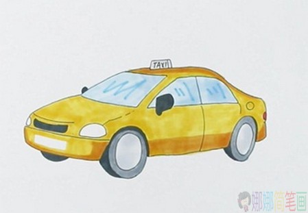 出租车司机简笔画,出租车少儿绘画