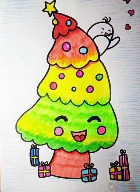 圣诞节儿童画图片大全
