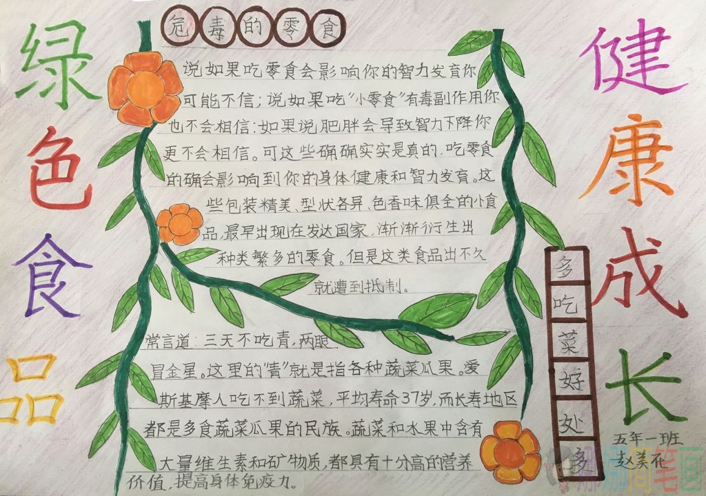健康饮食手抄报,不挑食不浪费