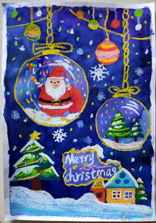 圣诞节儿童画,圣诞老人儿童绘画