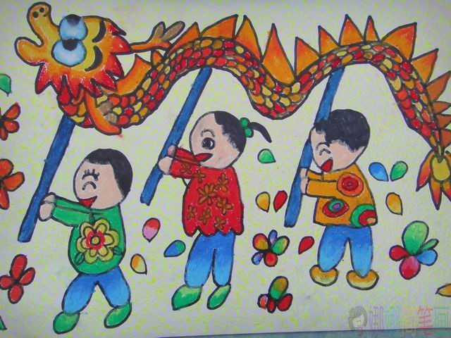 元旦节幼儿画画图片,好看好画的元旦节绘画