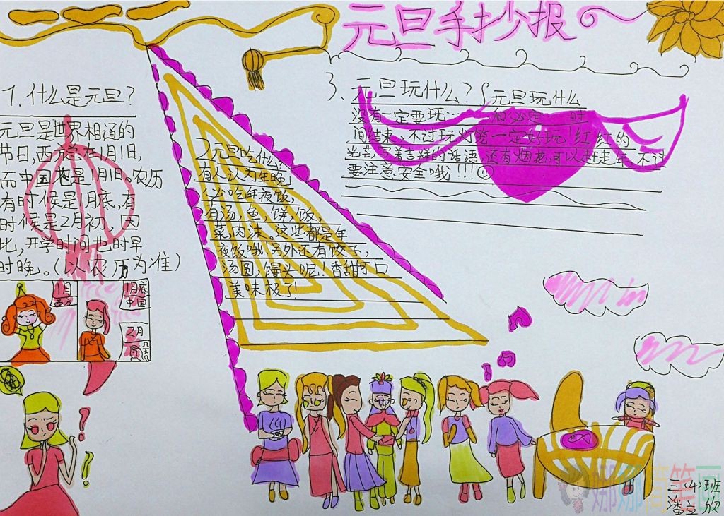 2021元旦节少儿手抄报大全
