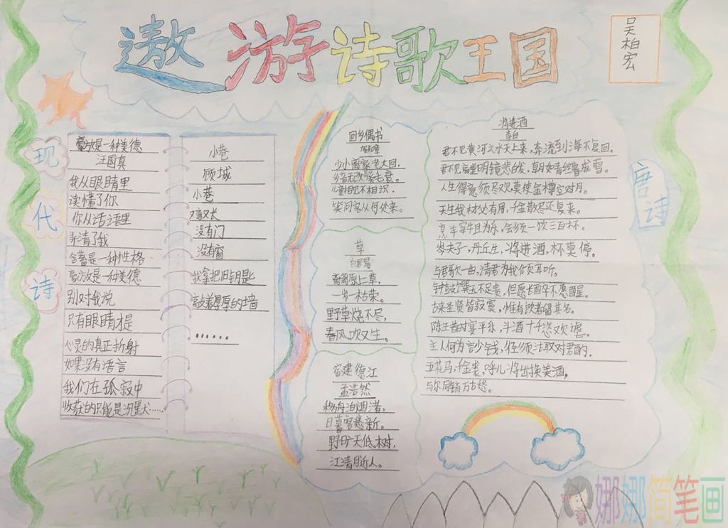 青少年古诗手抄报,关于古寺的手抄报