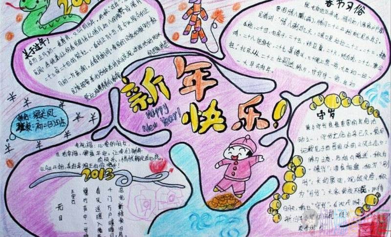 2021牛年元旦节手抄报模板参考