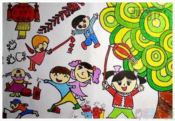 过年了儿童画,2021新年春节儿童画