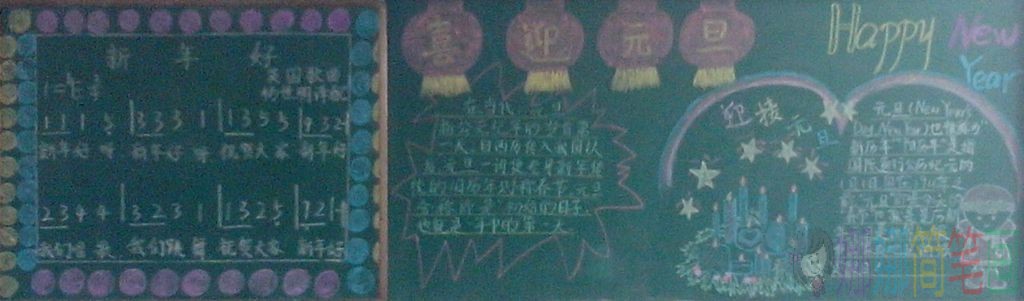 新年黑板报,关于元旦节主题黑板报