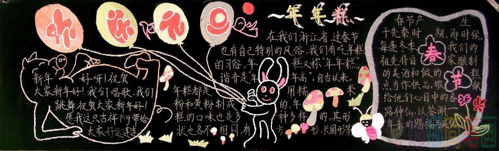 2021庆元旦牛年新年黑板报