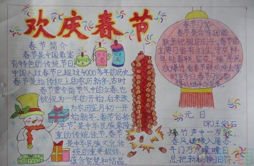 春节手抄报参考模板图片
