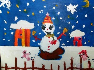 冰雪主题冬季儿童画图片