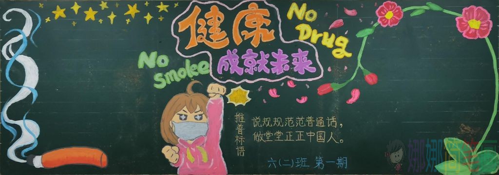 预防新冠黑板报,健康主题黑板报