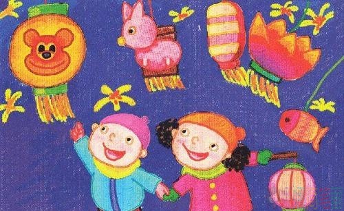 关于春节的少儿绘画作品