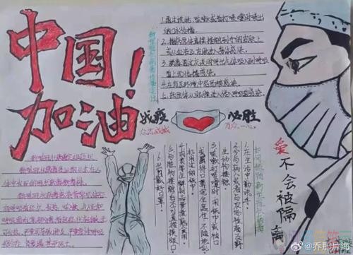 抗击新冠疫情河北加油手抄报