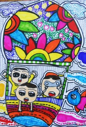 春节主题幼儿绘画,关于春节的儿童画