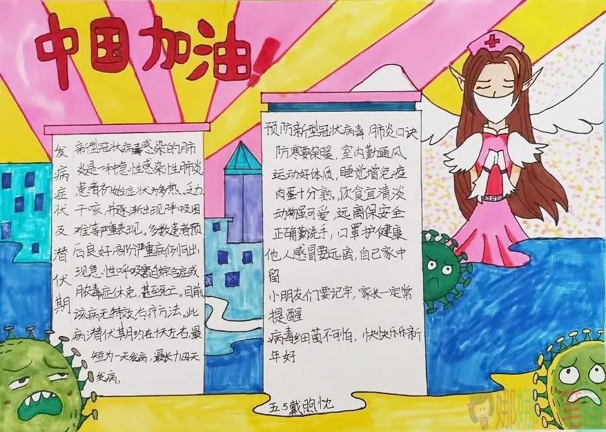 抗击新冠疫情河北加油手抄报