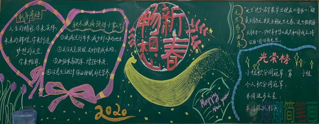 漂亮的2021辞旧迎新主题黑板报