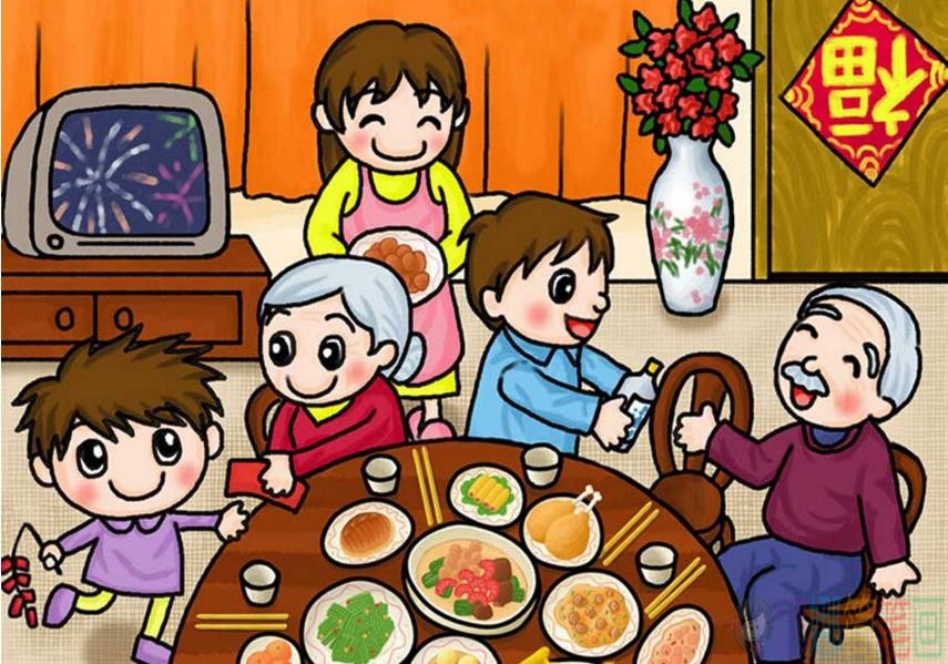 关于春节的少儿绘画图片