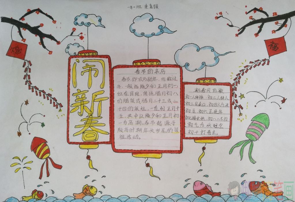 春节手抄报图片,2021牛年春节小报