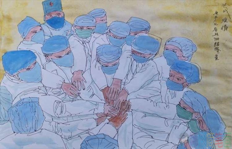 祈祷河北疫情的画
