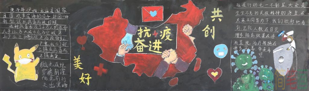 抗击疫情主题黑板报