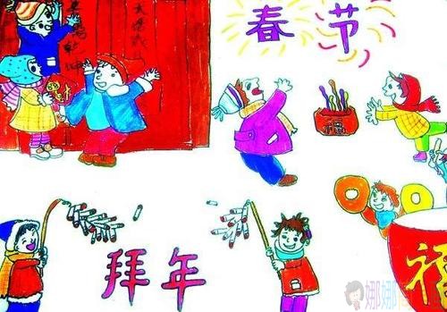 简单的春节幼儿画画图片