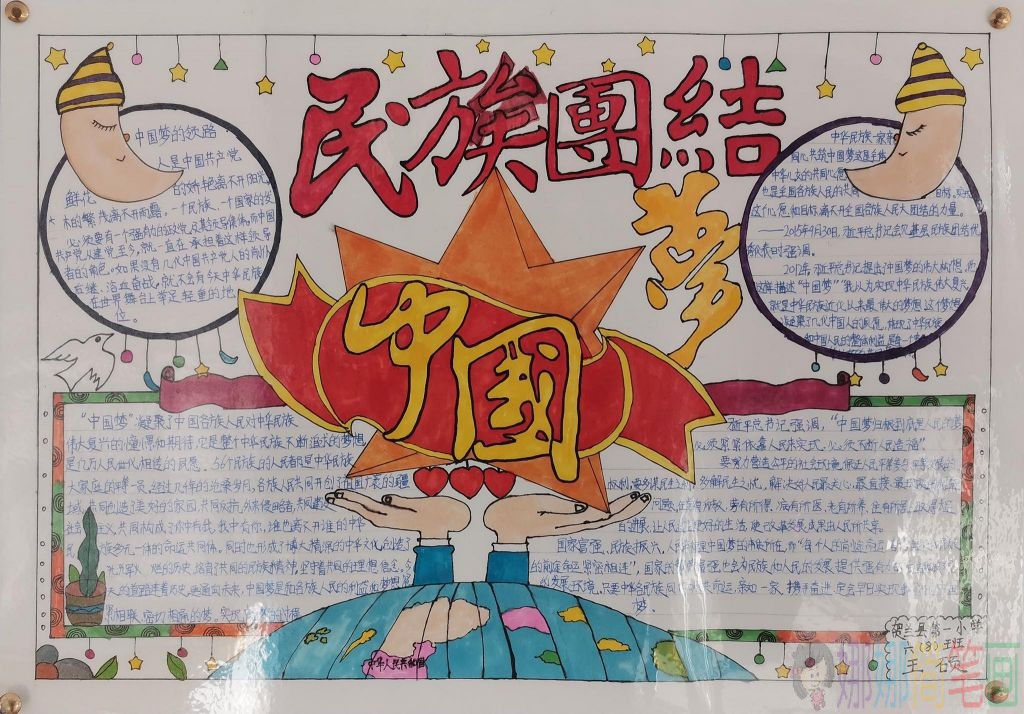 民族团结主题手抄报,民族团结小学生手抄报