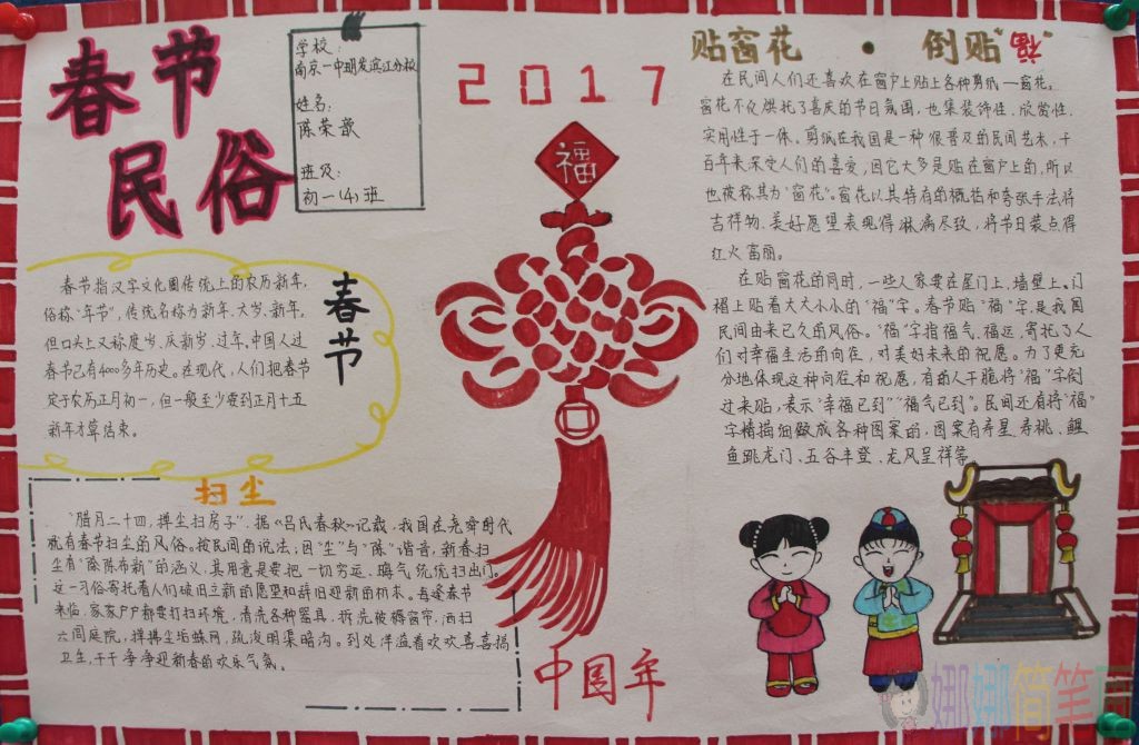 春节传统民俗手抄报