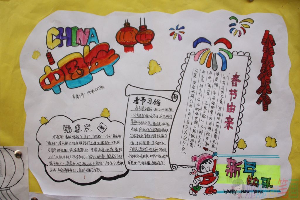 春节习俗手抄报图片大全