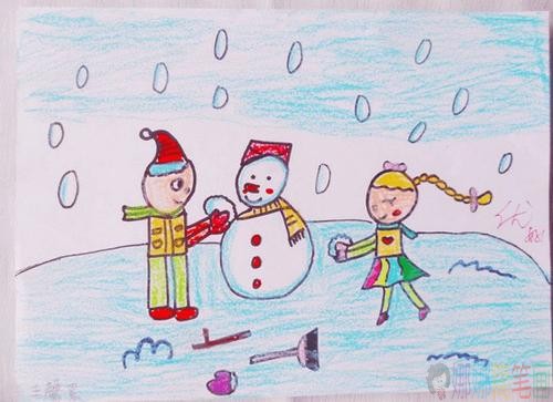 冰雪主题冬季儿童画图片