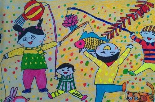 春节幼儿绘画图片,春节儿童画大全