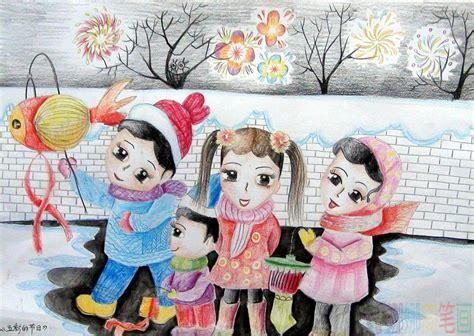 关于春节的少儿绘画作品